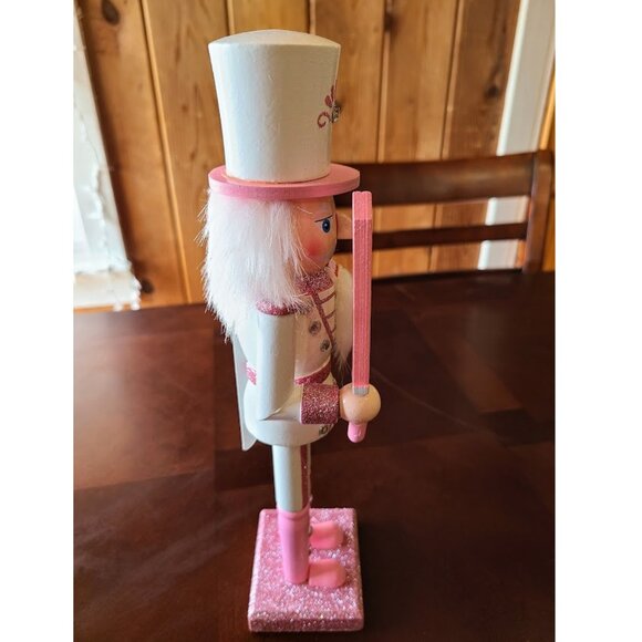Pink Nutcracker Soldier Christmas Decor Holiday Xmas Decoration Wooden Statue - Picture 9 of 14